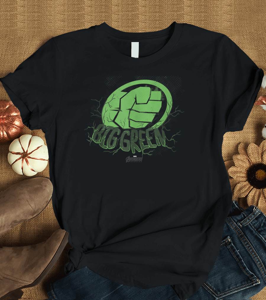 Marvel Avengers Endgame Hulk Big Green Fist Power Stamp with Avengers T-Shirt
