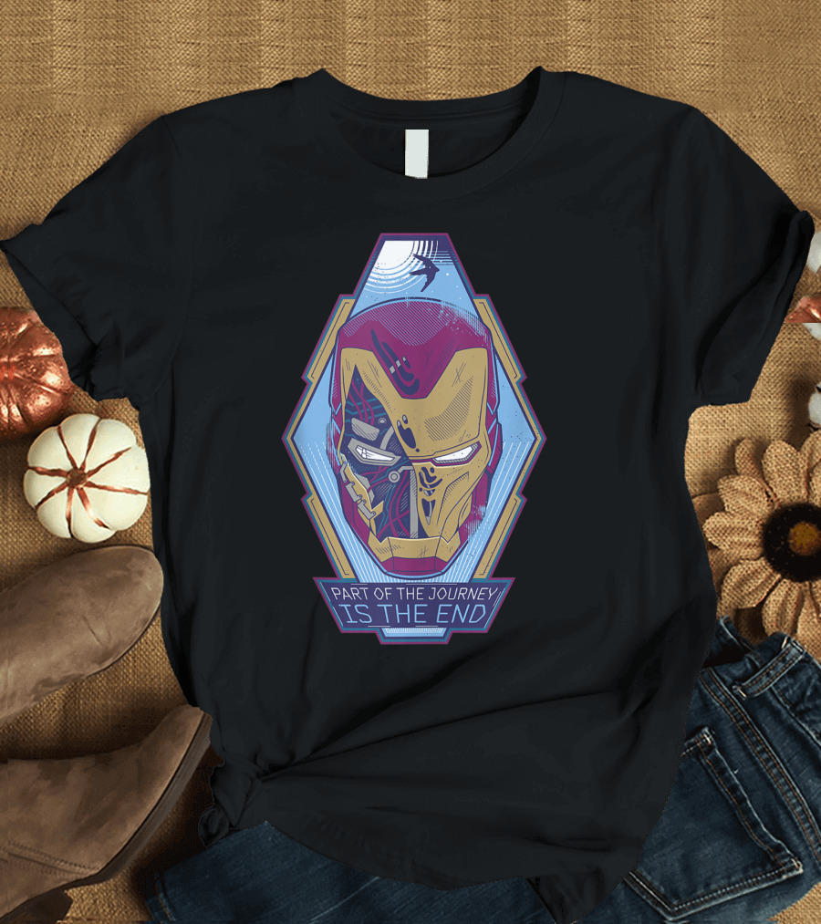 Marvel Avengers Endgame Iron Man Hexagon Part of the Journey Is the End T-Shirt