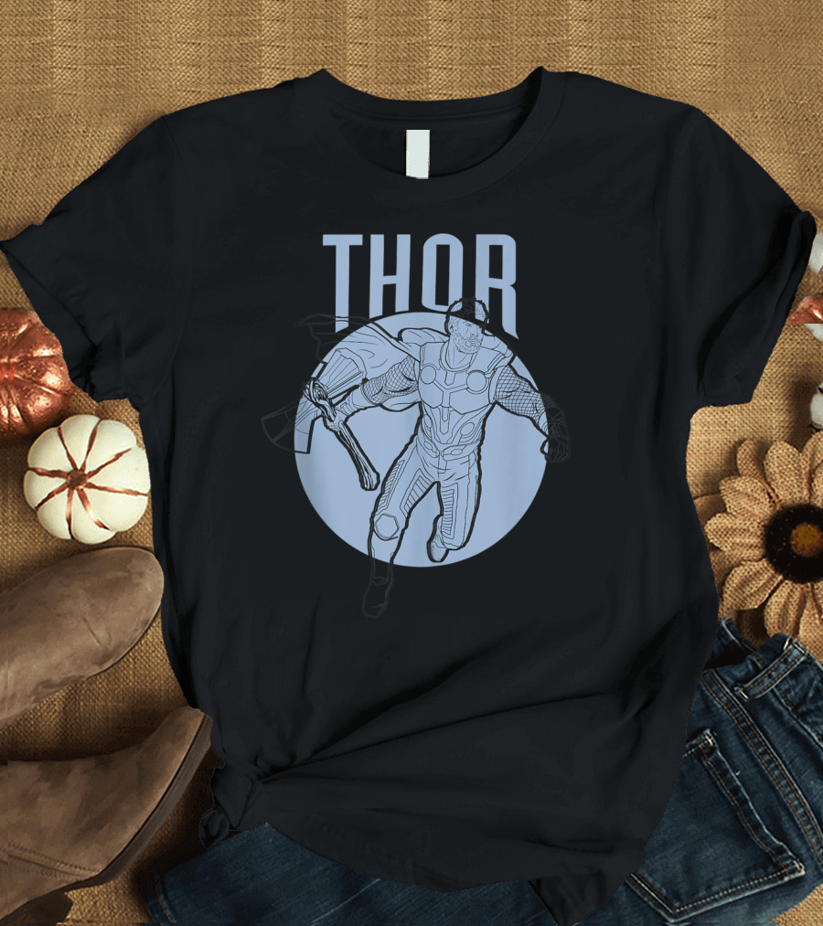 Marvel Avengers Endgame Thor Outline Charging Hammer T-Shirt