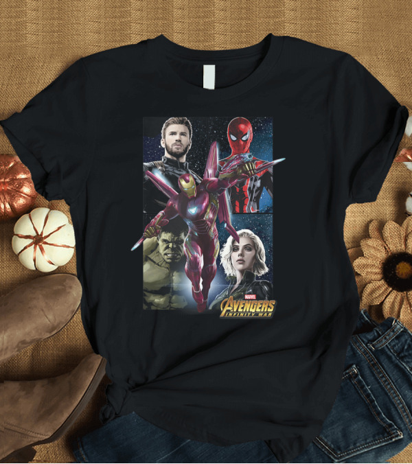 T-Shirt: Marvel Avengers Infinity War Iron Man Captain America Spider-Man Hulk Black Widow T-Shirt Marvel Avengers Infinity War Iron Man Captain America Spider-Man Hulk Black Widow T-Shirt