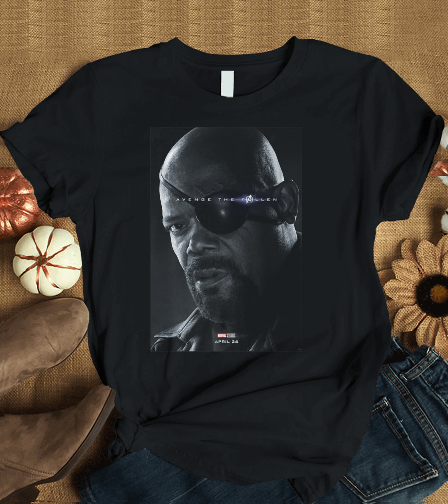 Marvel Avengers Endgame Avenge the Fallen Nick Fury April 26 T-Shirt