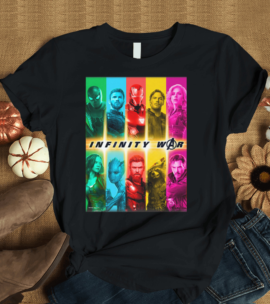 Infinity War Marvel Avengers Rainbow Heroes T-Shirt