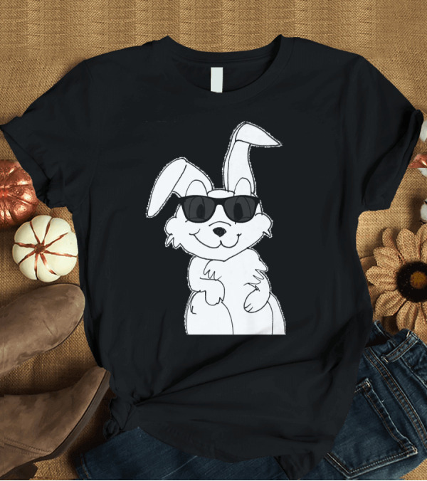 T-Shirt: Bunny Easter Women Girls Rabbit Sunglasses T-Shirt Bunny Easter Women Girls Rabbit Sunglasses T-Shirt