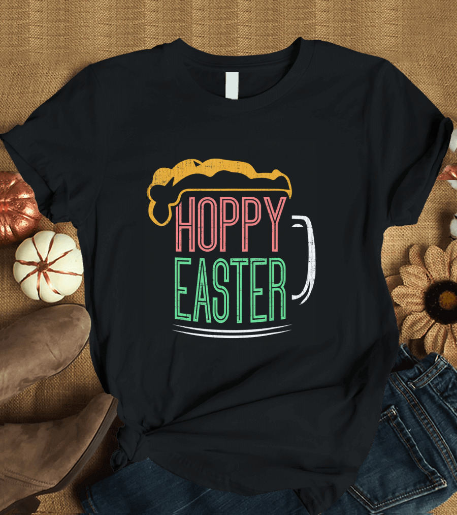 Hoppy Easter Beer Mug Festive Adult Drinks T-Shirt