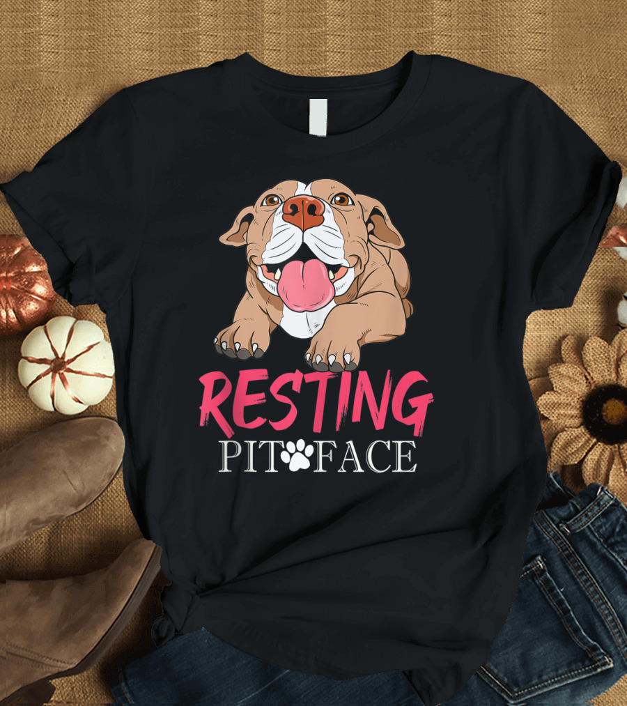 RESTING PIT FACE Pitbull Pit Bull Terrier T-Shirt