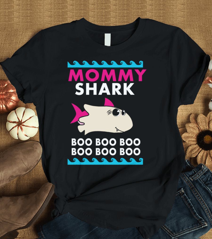 Mommy Shark Halloween Boo Boo Boo Ghost Shark T-Shirt