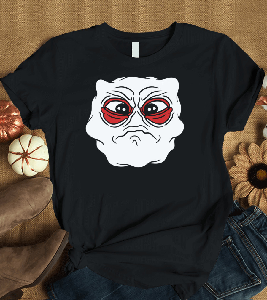 Sad Fluffy Crying Face with Big Eyes Unhappy Expression T-Shirt