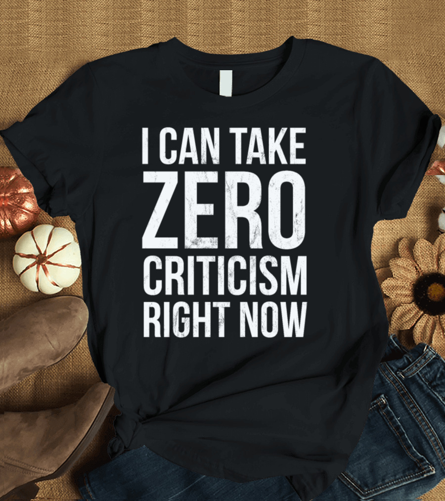I Can Take Zero Criticism Right Now Shirt Statement Print Work T-Shirt