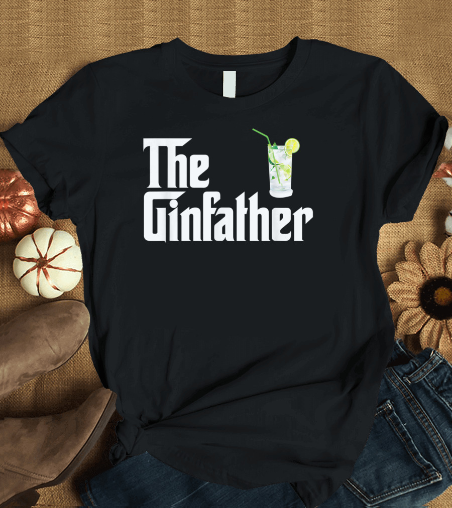 The Gin Father Gin And Tonic With Lime And Straw T-Shirt