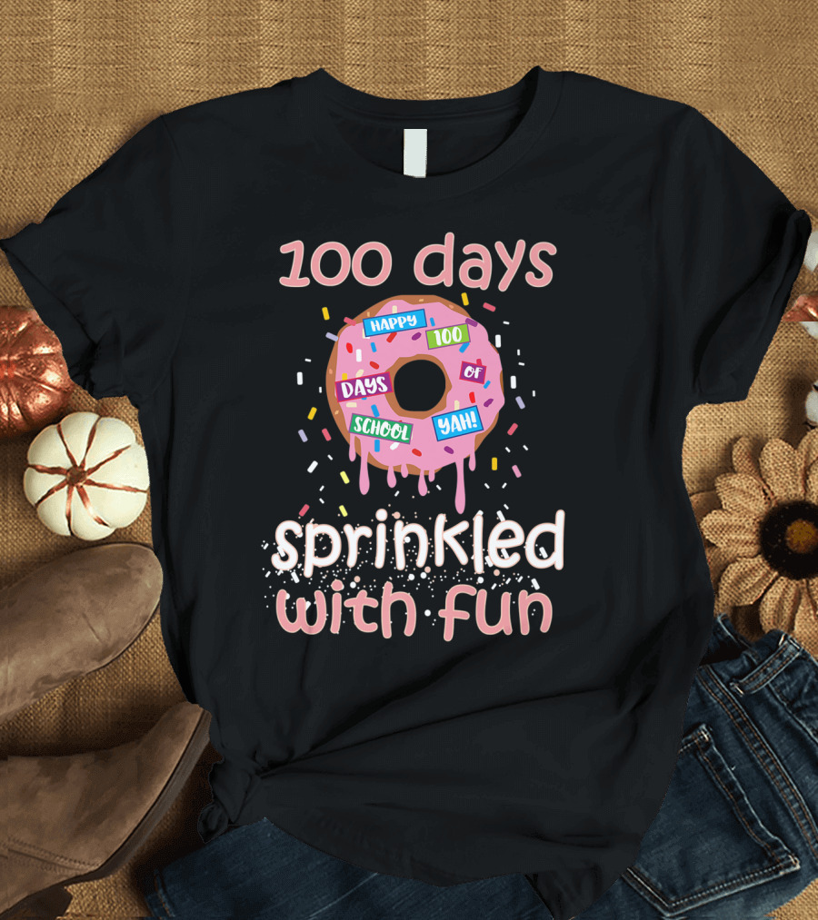 100 Days of School Kids Sprinkled with Fun Yah Happy T-Shirt