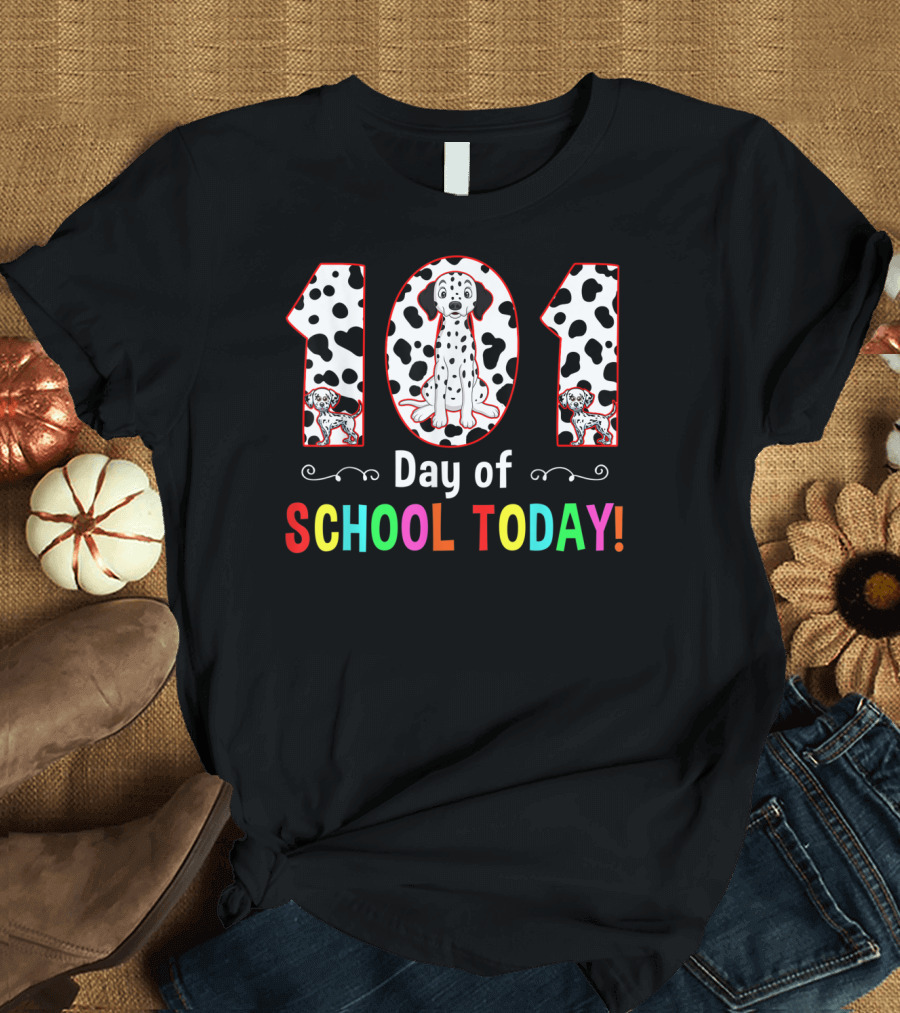 101 Day of School Today Cool Dalmatian T-Shirt