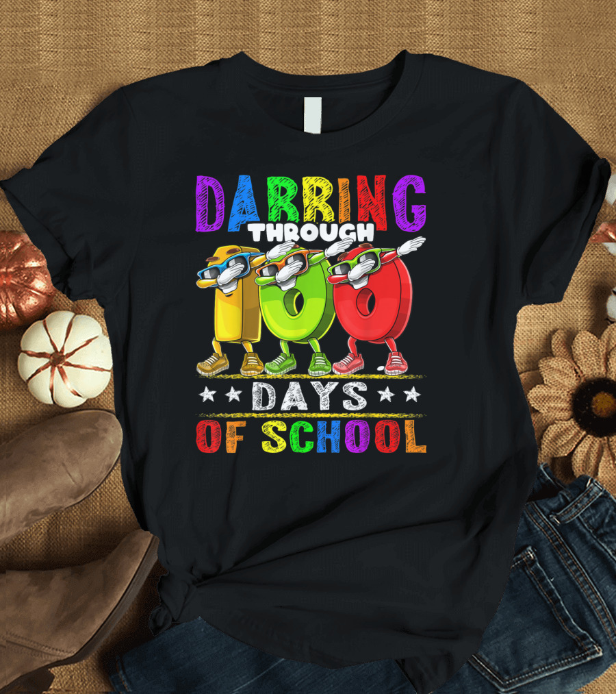 Dabbing Through 100 Days of School Celebration 100th Day T-Shirt