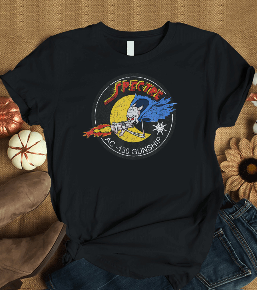 Spectre AC-130 Gunship Ghost Emblem Vietnam Aerial Gunner T-Shirt