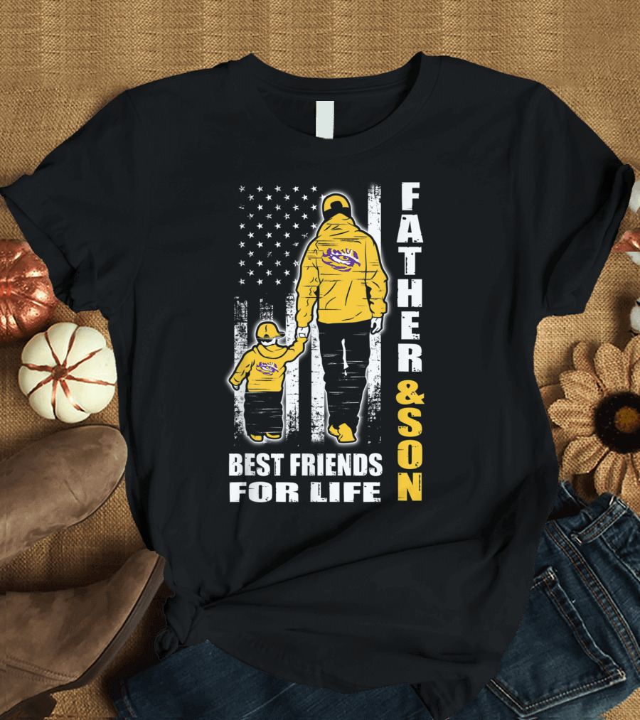 Father and Son LSU Tigers Best Friends for Life Geaux T-Shirt