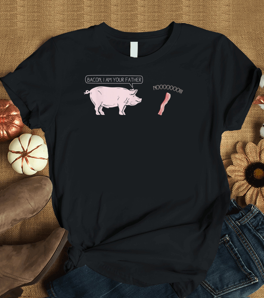 Pig Luv Bacon I Am Your Father Noooooo Bacon Strip T-Shirt