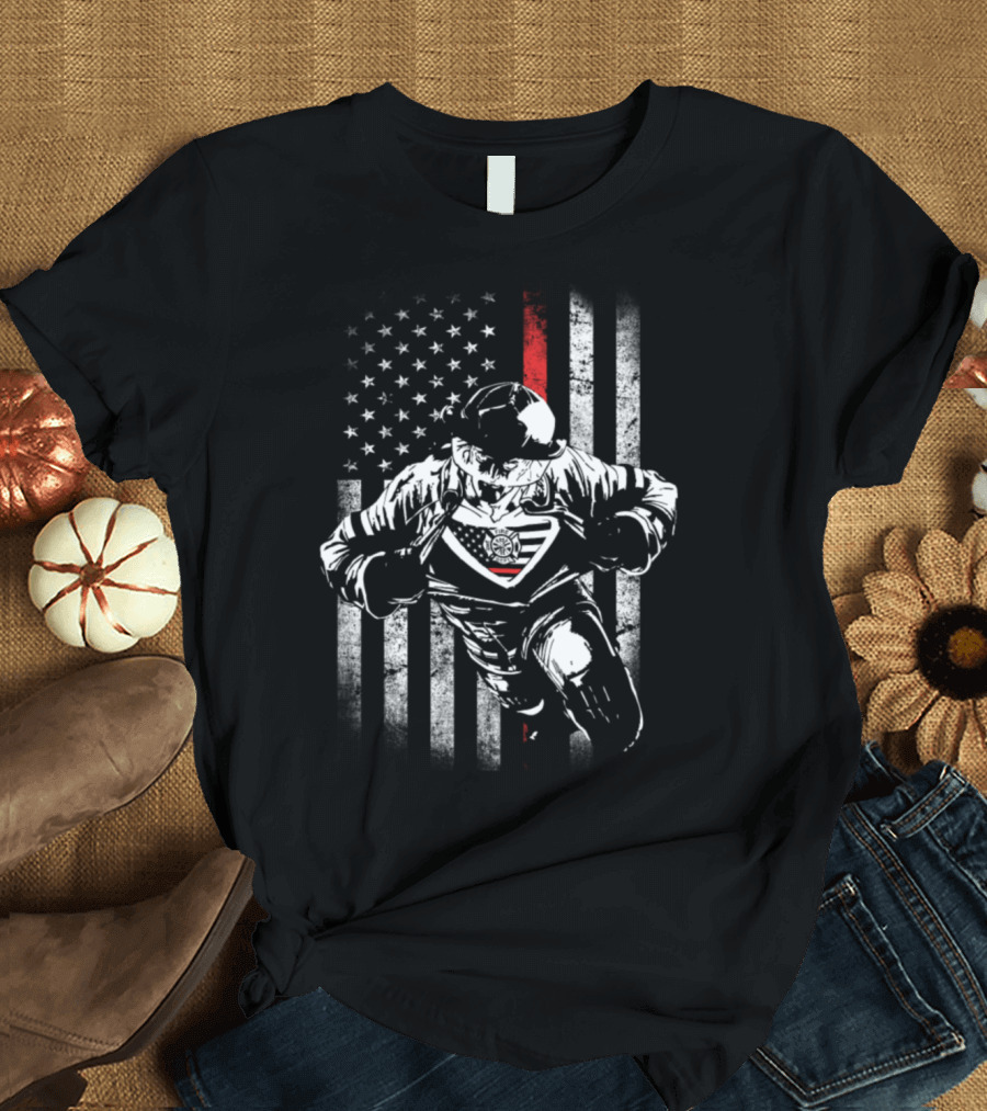 Fireman United States of America Flag Hero Firefighter T-Shirt