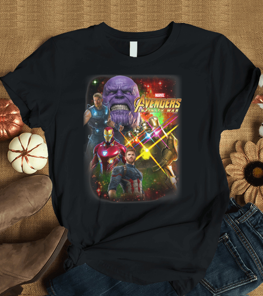 Marvel Avengers Infinity War Thanos Iron Man Captain America Guardians T-Shirt