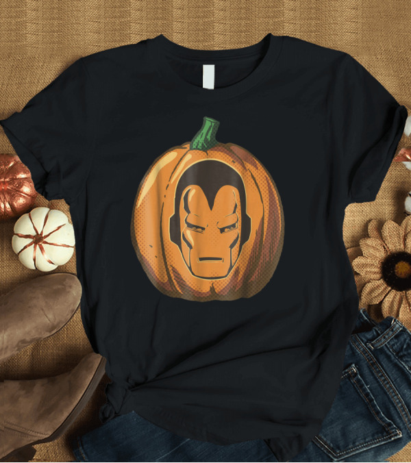 T-Shirt: Marvel Avengers Iron Man Halloween Pumpkin Face T-Shirt Marvel Avengers Iron Man Halloween Pumpkin Face T-Shirt