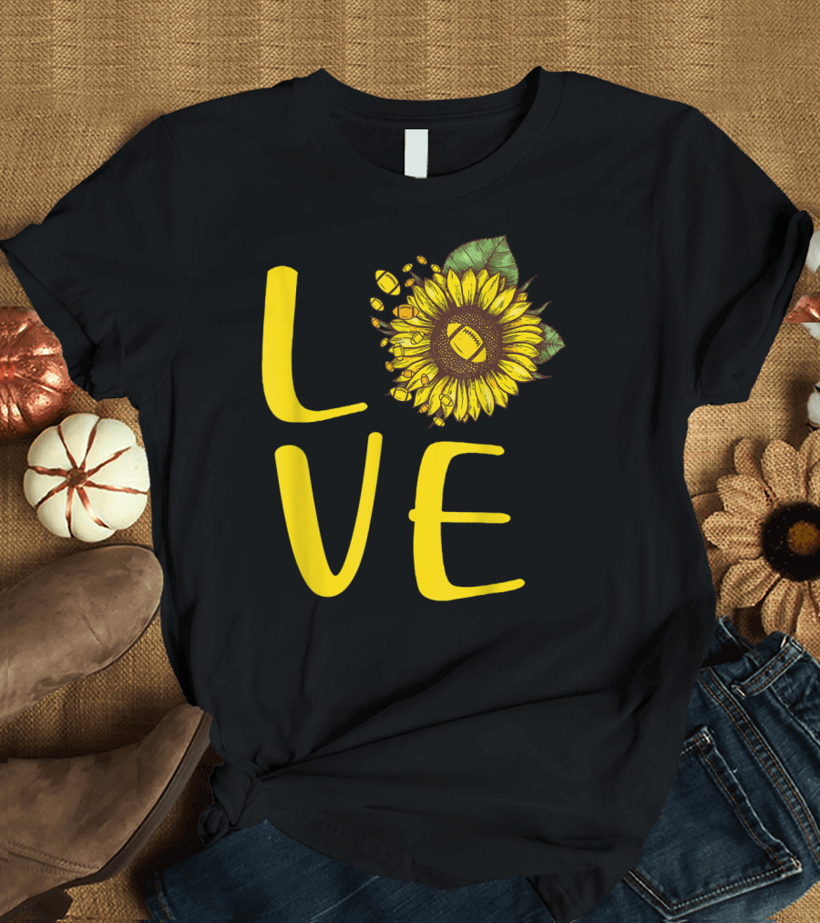 Love Sunflower Rugby Ball T-Shirt