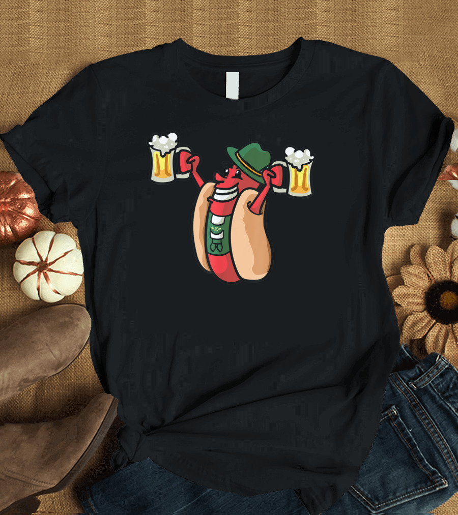 Oktoberfest Beers Hot Dog Bratwurst Cheers T-Shirt