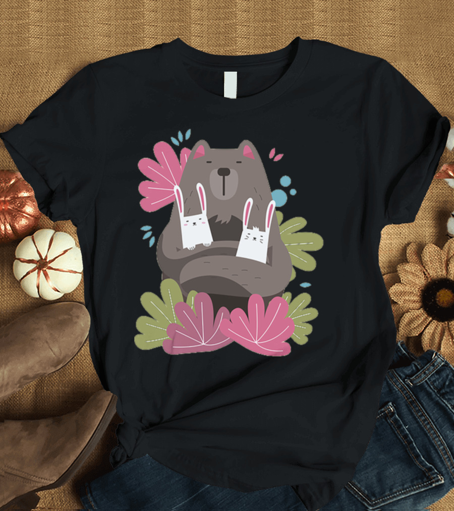 Camp Bears Hiking Outdoors Natural Trees Sky T-Shirt
