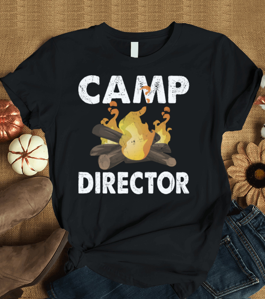 Camp Director Campfire Logs Flames T-Shirt