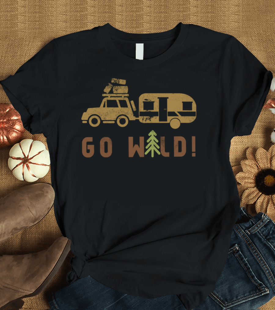 Go Wild Vintage Camping Adventure T-Shirt