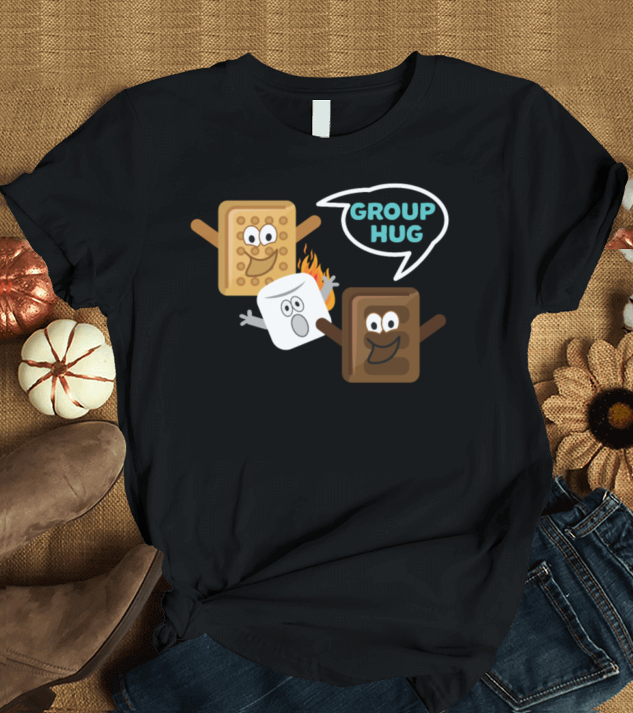 Group Hug Marshmallow Lover Funny Kids Camping Smores T-Shirt
