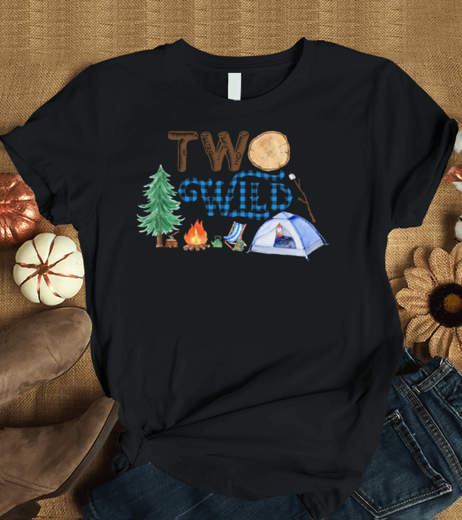 Two Wild Camping Second Birthday Adventure T-Shirt