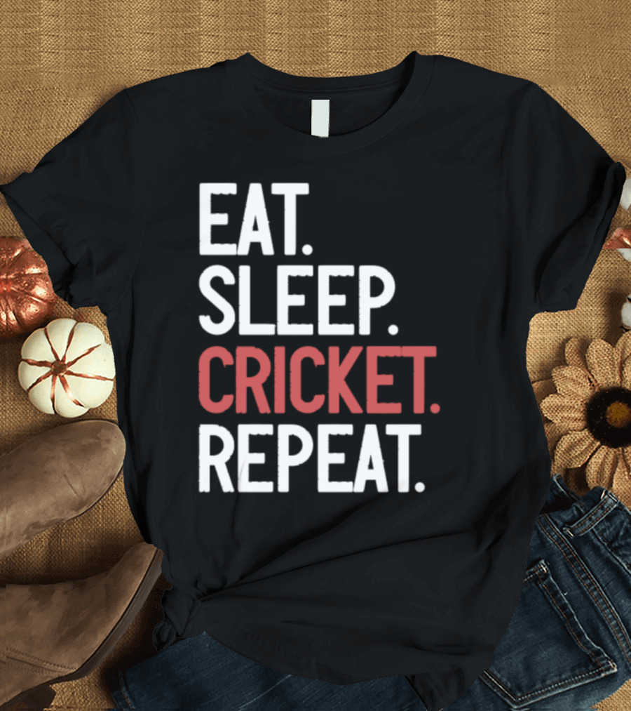 Eat Sleep Cricket Repeat Lifestyle T-Shirt
