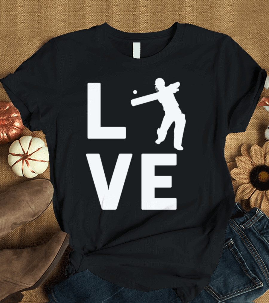 LOVE Cricket Silhouette Batter T-Shirt