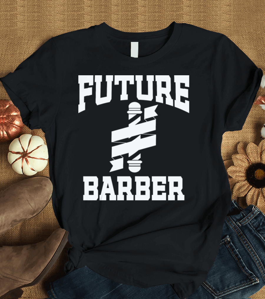 Future Barber Hairstylist Ribbon T-Shirt
