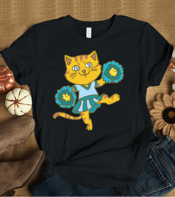 T-Shirt: Cheerleader Cat Football Dance Cheerleading T-Shirt Cheerleader Cat Football Dance Cheerleading T-Shirt