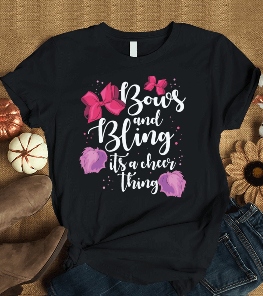 Bows and Bling It's a Cheer Thing Cheerleader Pompom T-Shirt
