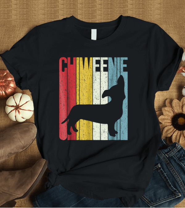 T-Shirt: Chiweenie Vintage Striped Cute Dog T-Shirt Chiweenie Vintage Striped Cute Dog T-Shirt