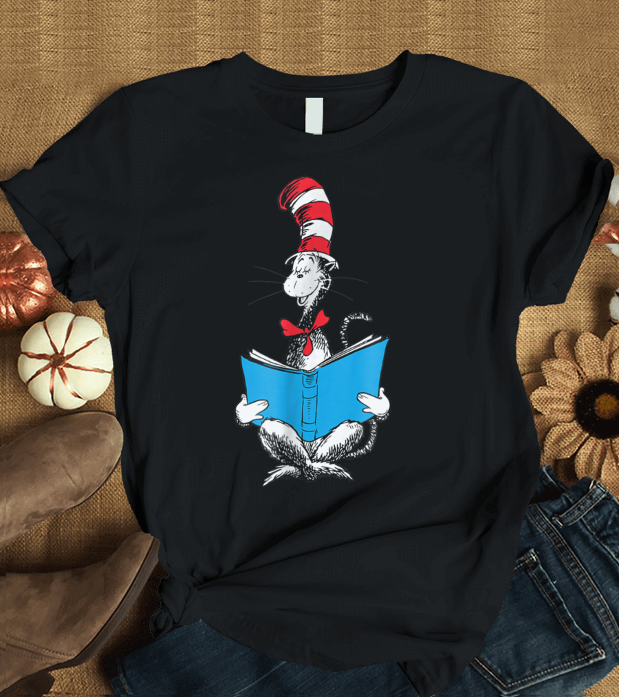 Cat in the Hat Reading Blue Book T-Shirt