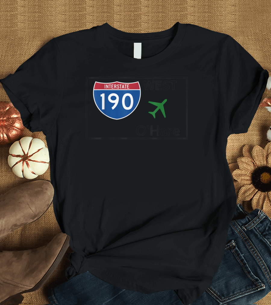 Interstate 190 West O'Hare Airport Taxiway Pilot T-Shirt