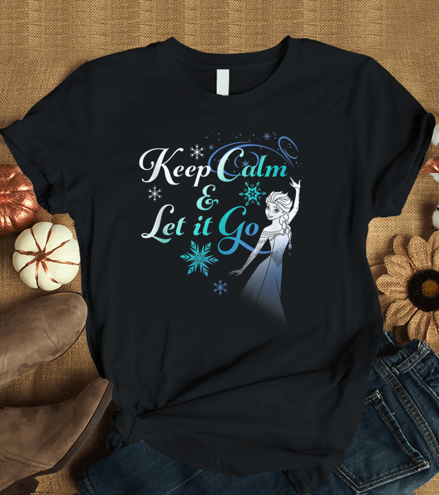 Keep Calm and Let It Go Disney Frozen Elsa Snowflakes T-Shirt