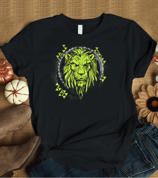 T-Shirt: Disney The Lion King Live Action Scar Neon Tribal Geometric Lion T-Shirt Disney The Lion King Live Action Scar Neon Tribal Geometric Lion T-Shirt