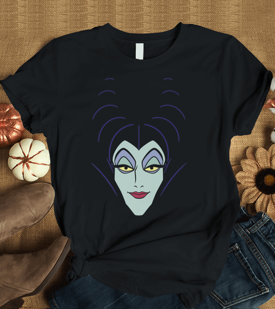 Disney Villains Maleficent Face Retro Minimalist T-Shirt