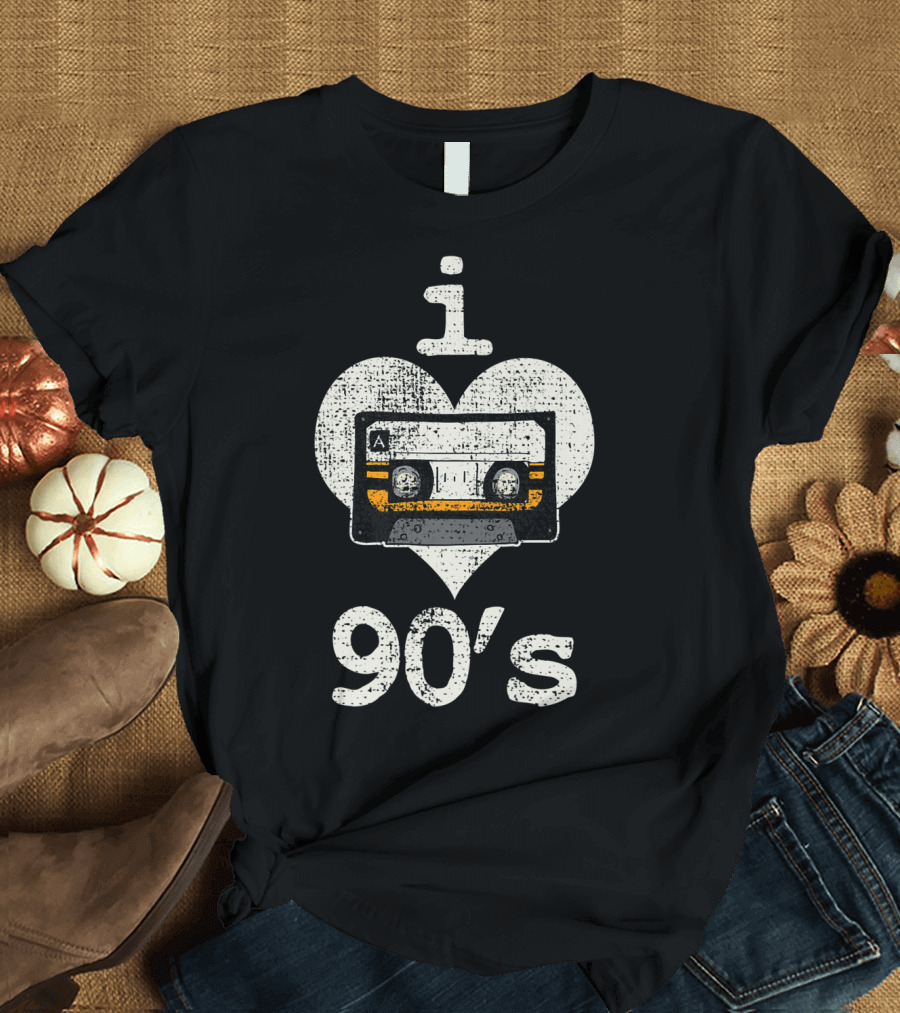 I Love 90's Cassette Tape Retro Nostalgia T-Shirt