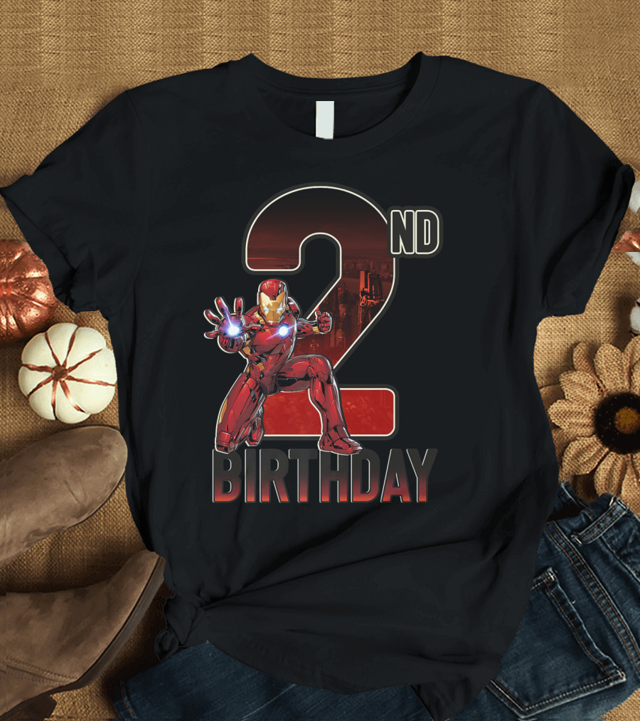 Marvel Iron Man 2Nd Birthday Action Pose T-Shirt