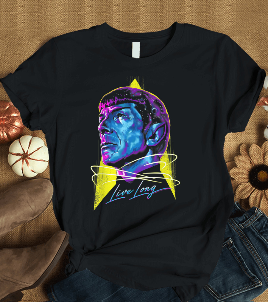 Star Trek Spock Live Long Vibrant Galaxy T-Shirt
