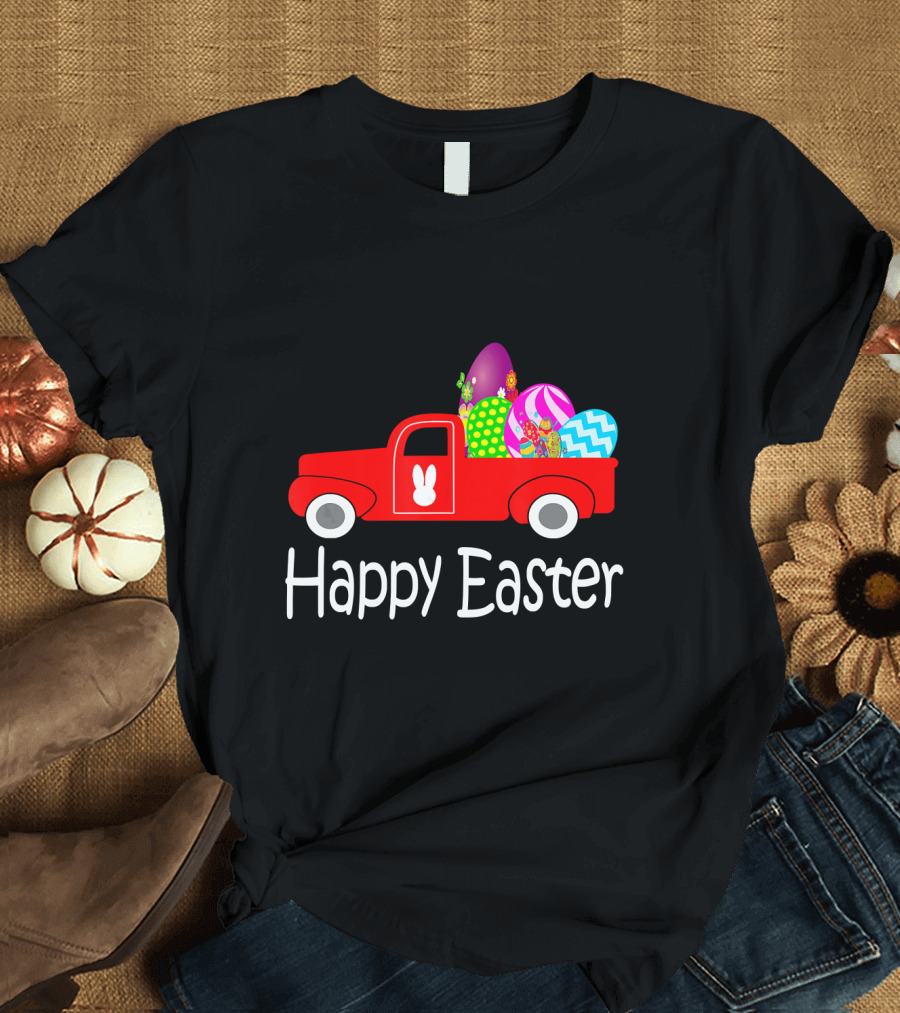 Happy Easter Vintage Truck with Easter Eggs T-Shirt
