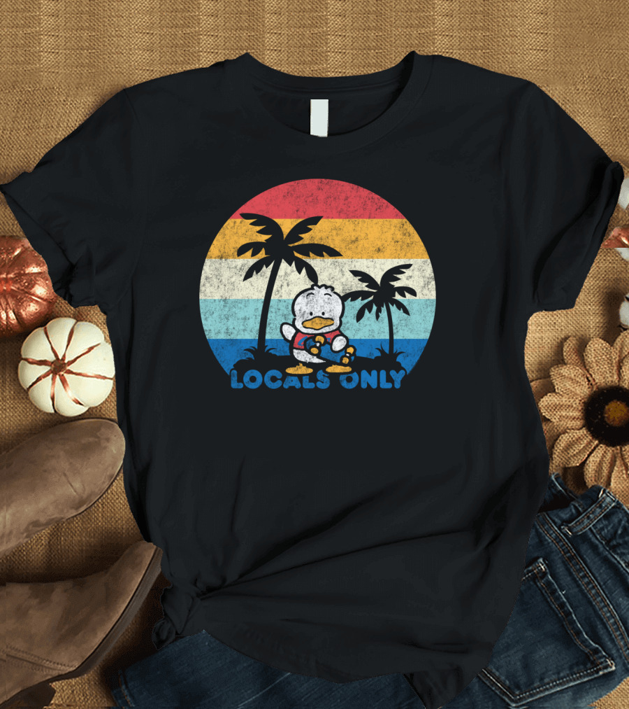 Pekkle Locals Only Retro Sunset Palm Trees T-Shirt