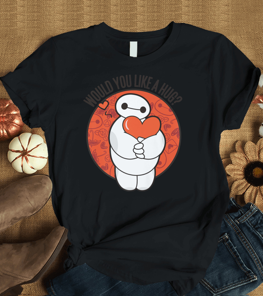 Disney Big Hero 6 Baymax Would You Like a Hug Valentine's T-Shirt