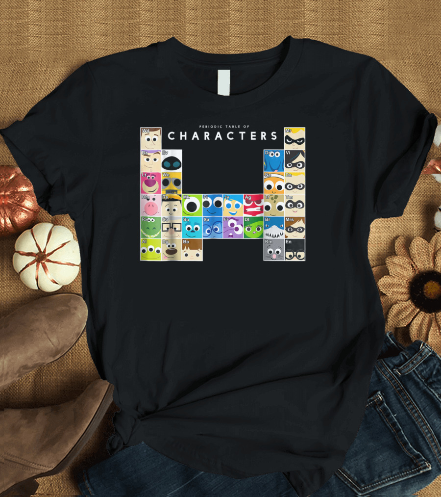 Periodic Table of Pixar Disney Characters T-Shirt
