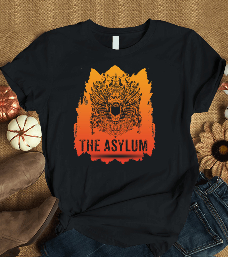 The Asylum Winged Skull Design with Ornate T-Shirt