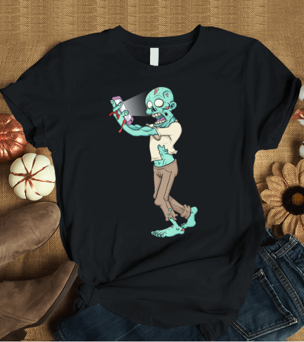 T-Shirt: Cellphone Addict Zombie Boy Children Walking with Smartphone T-Shirt Cellphone Addict Zombie Boy Children Walking with Smartphone T-Shirt