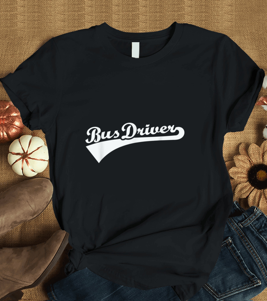 Bus Driver Baseball Script T-Shirt